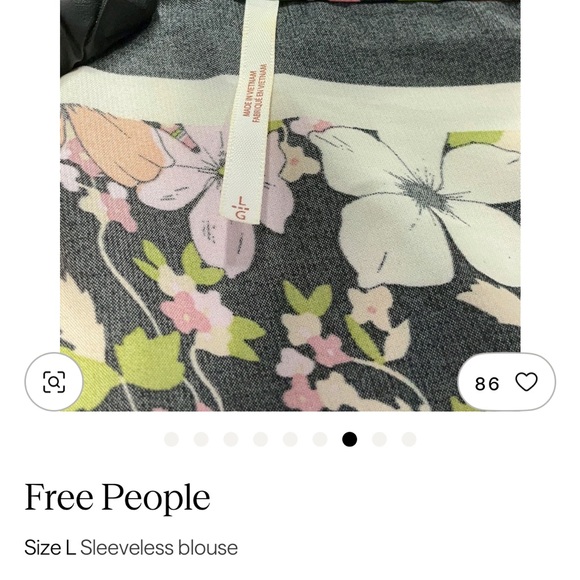 Free People Multicolor Floral V-Neck Blouse - Picture 4 of 5